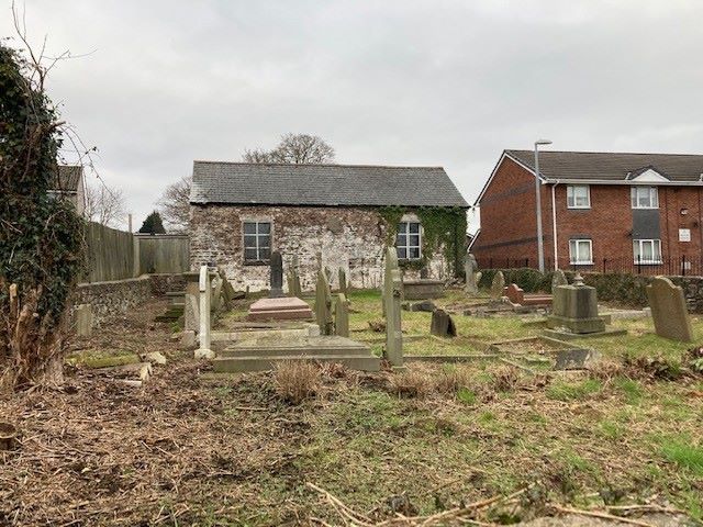 It is built next to a graveyard in Cwmbran, South Wales