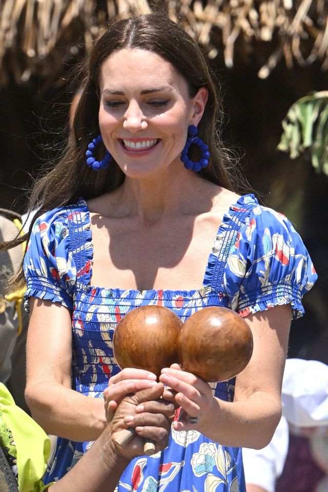 Kate even grabbed a pair of maracas during the celebrations