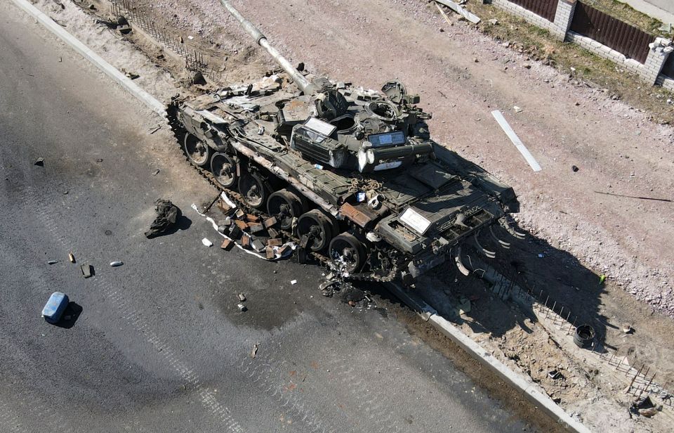 Ukraine is littered with the remains of destroyed Russian tanks