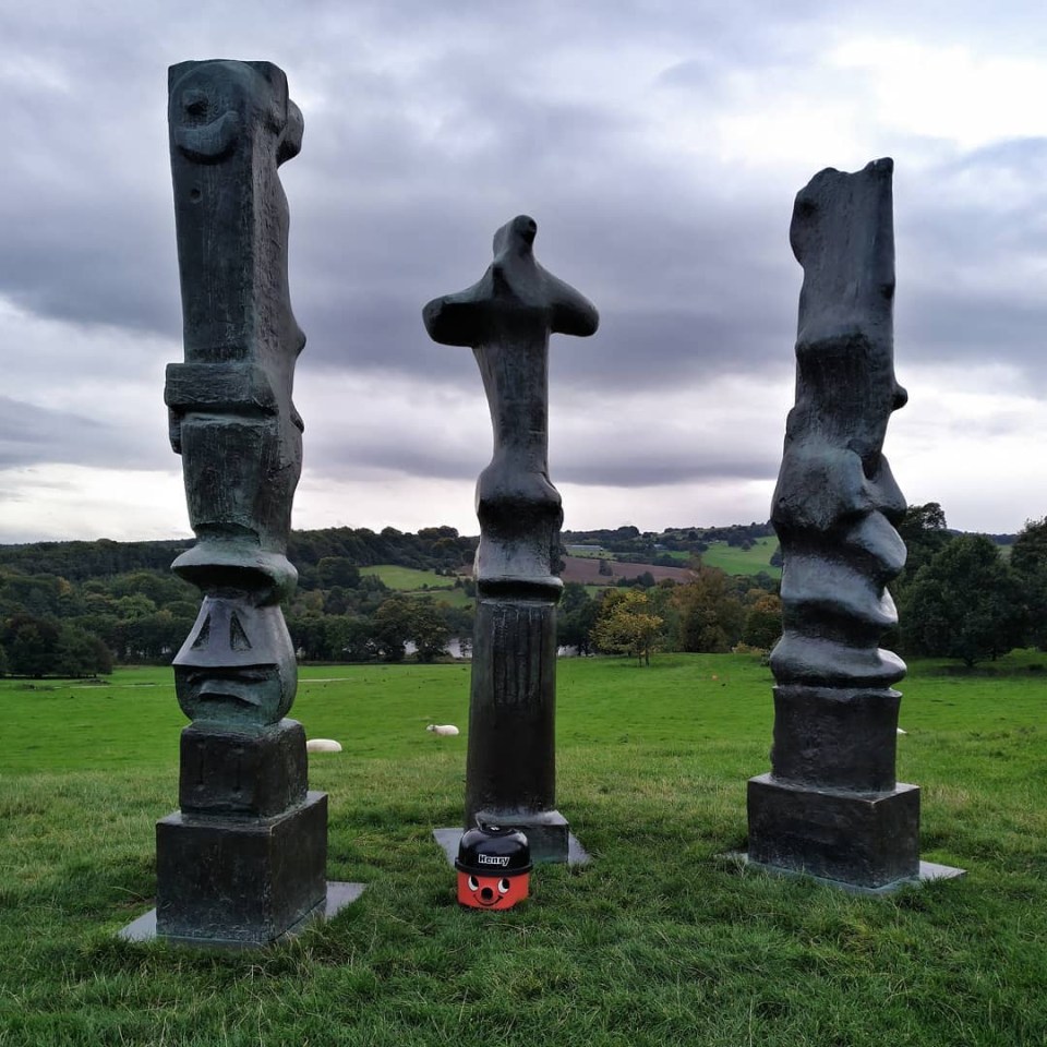 The hoover also visited Henry Moore's sculptures at the Yorkshire Sculpture Park