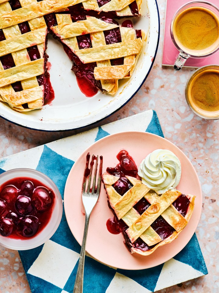 This cherry pie uses a surprising ingredient instead of shortcrust pastry to make the pie case, keeping the calories low