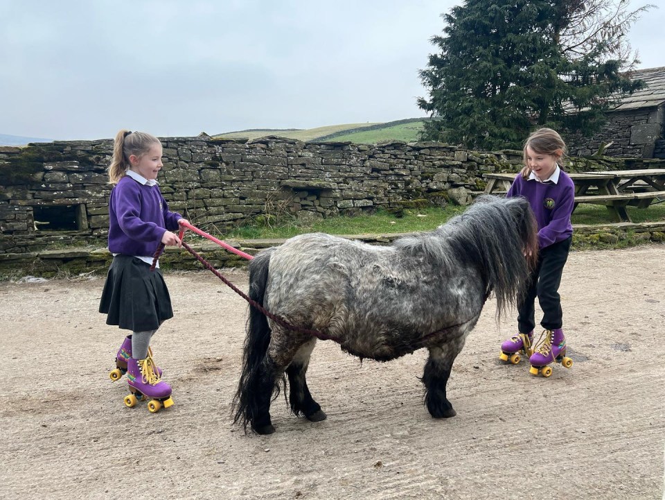 Her youngest kids were thrilled with their new roller skates