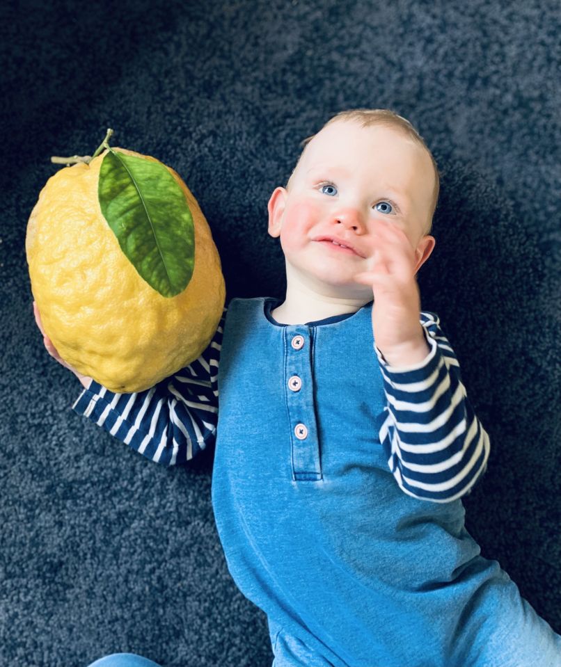 Tammy said of the lemon: 'It’s bigger than [my baby] Sebastian’s head'