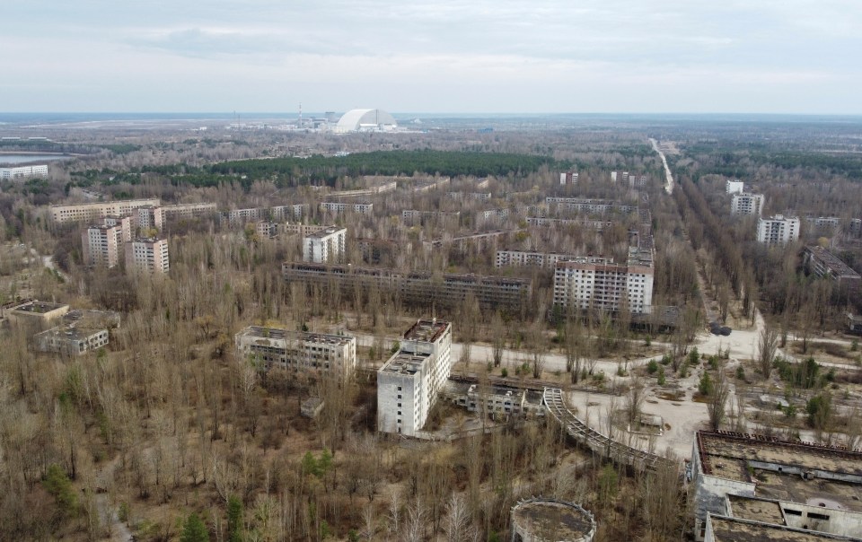 The abandoned town of Pripyat close to the nuclear site