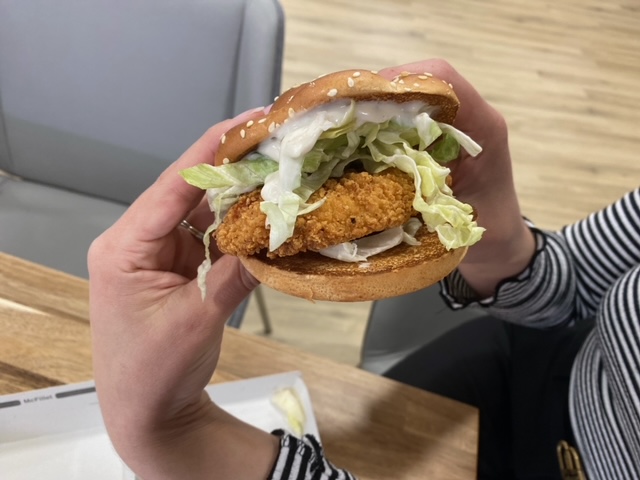 The simple bun, fillet, mayo and lettuce is a well balanced combo