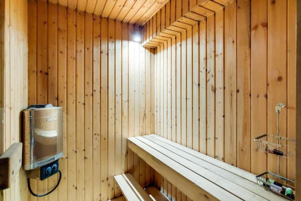 Househunters can even enjoy the sauna if they snap up this home