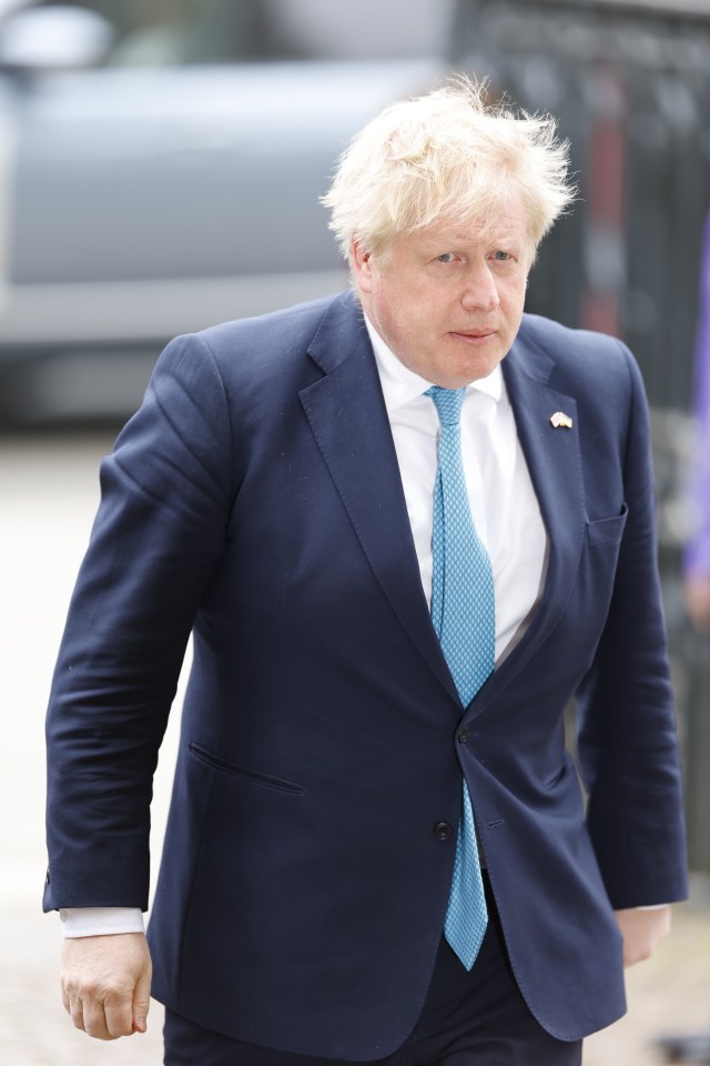 Boris Johnson arrives at Westminster Abbey