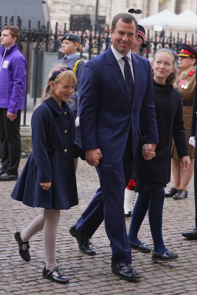 Peter Phillips with his daughters Isla and Savannah