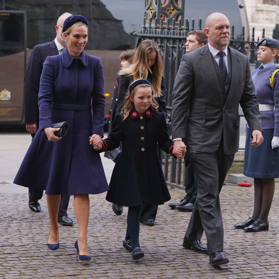 Zara and Mike Tindall arrive at Westminster Abbey