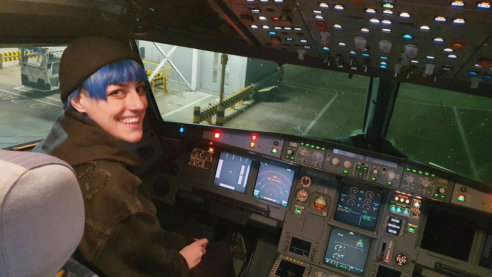 A Reddit user revealed she was allowed to sit in the cockpit of a plane because she was the last one left onboard