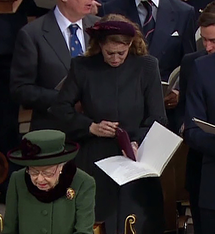 Beatrice appeared to get emotional at parts of the service