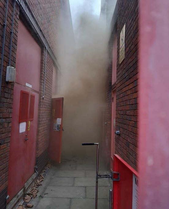 Firefighters are tackling a blaze at an electrical substation