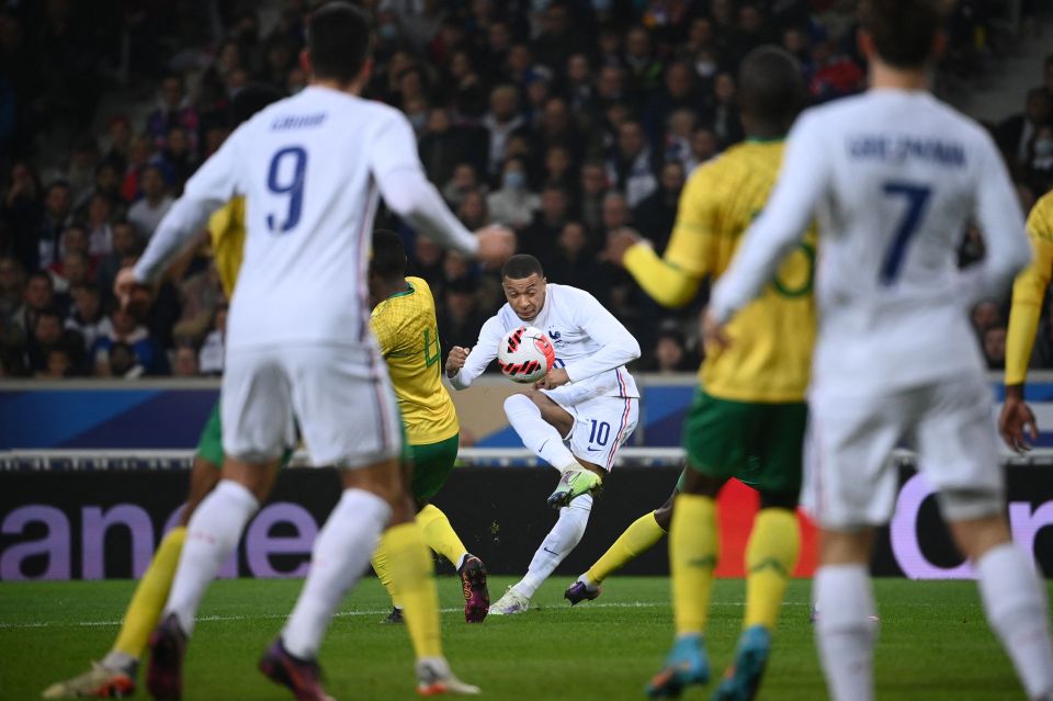 Kylian Mbappe starred for France in their 5-0 friendly win against South Africa