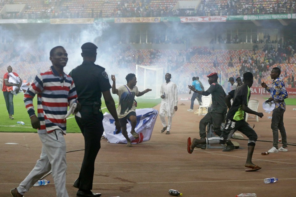 Violent clashed ensued after the final whistle