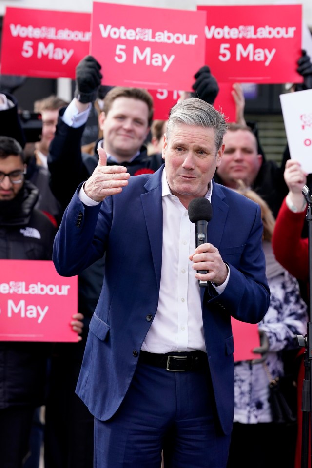 A shock internal Conservative poll reveals that Labour is ahead of the Tories on law and order among voters, pictured Keir Starmer