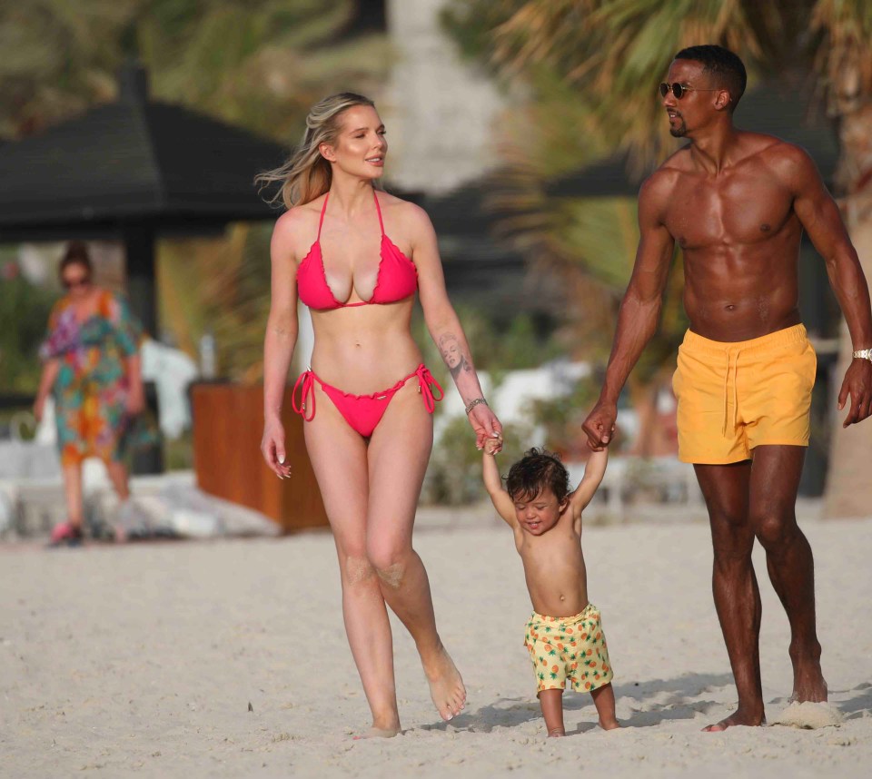 She enjoyed time away with partner Scott Sinclair and their baby son Charlie