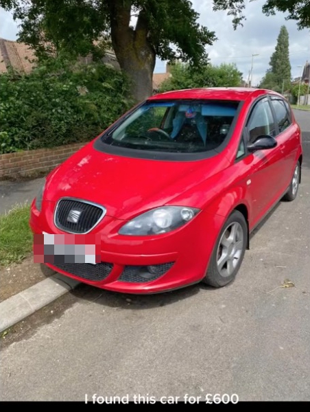 The red Seat Altea before Jordan began transforming it