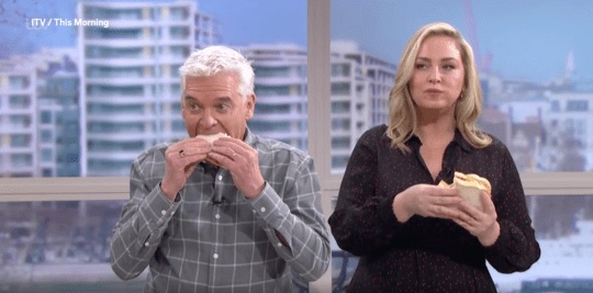 Phillip Schofield and Josie Gibson devoured the butties