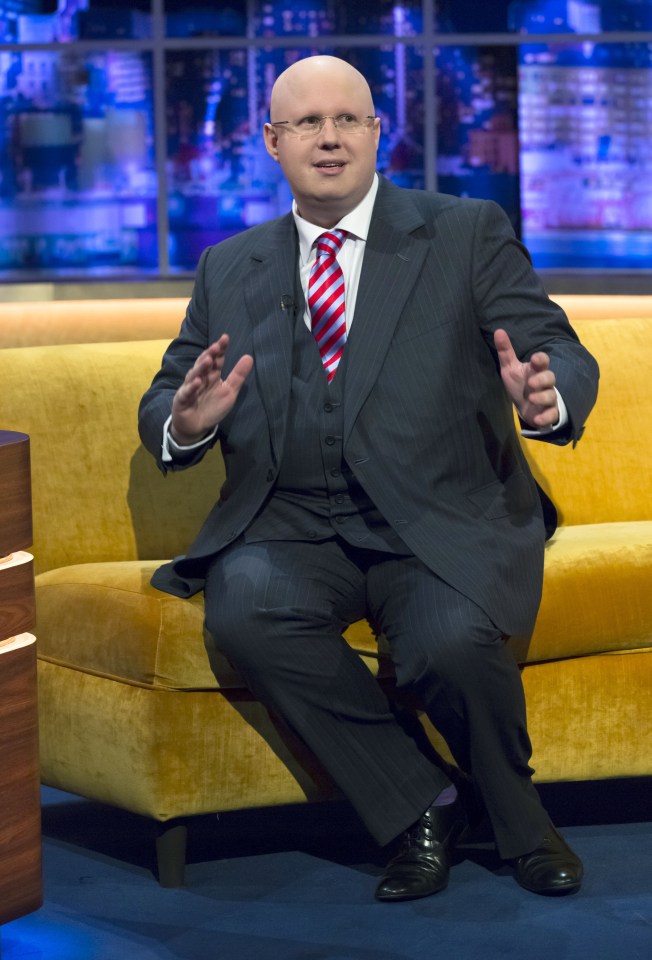 A less svelte Matt pictured on The Jonathan Ross Show in 2015