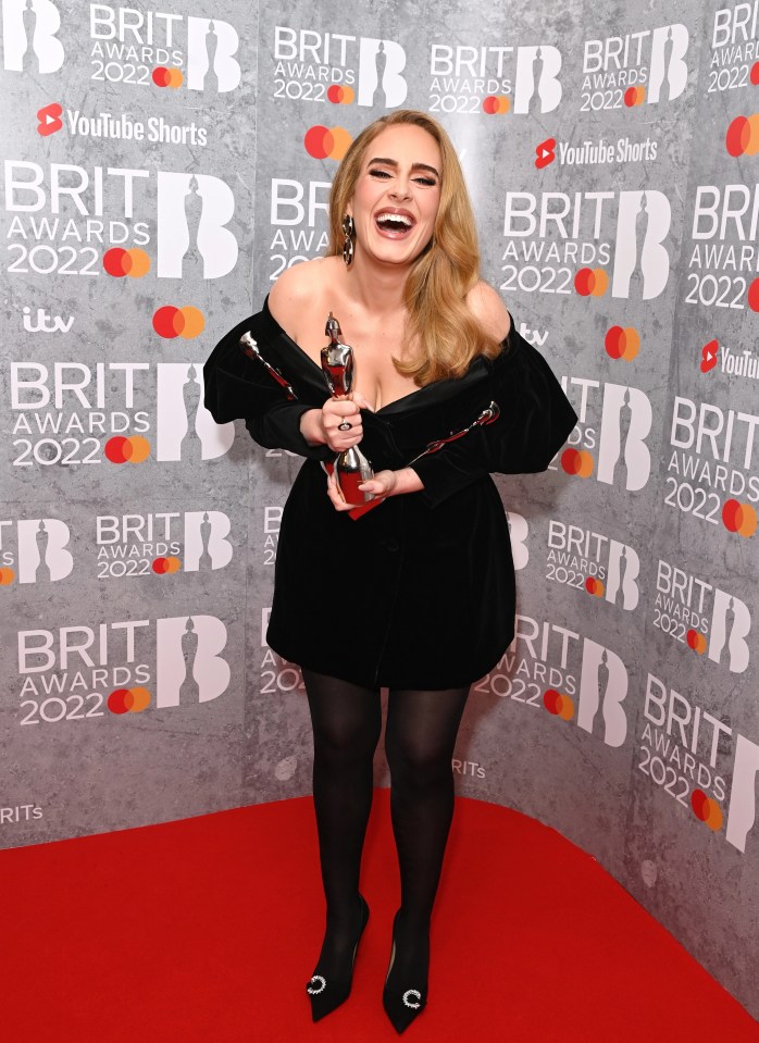 Adele wore this Marianna Senchina velvet minidress as well as three other showstopping outfits at this year’s Brits