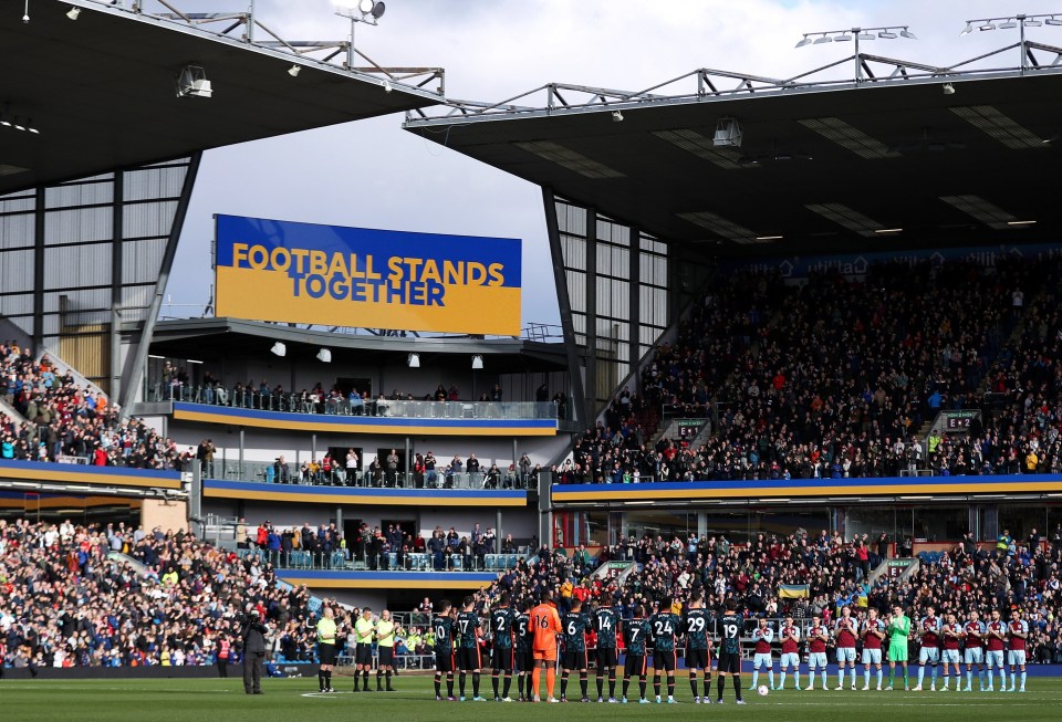 Chelsea fans sang their owner's name during the applause for Ukraine