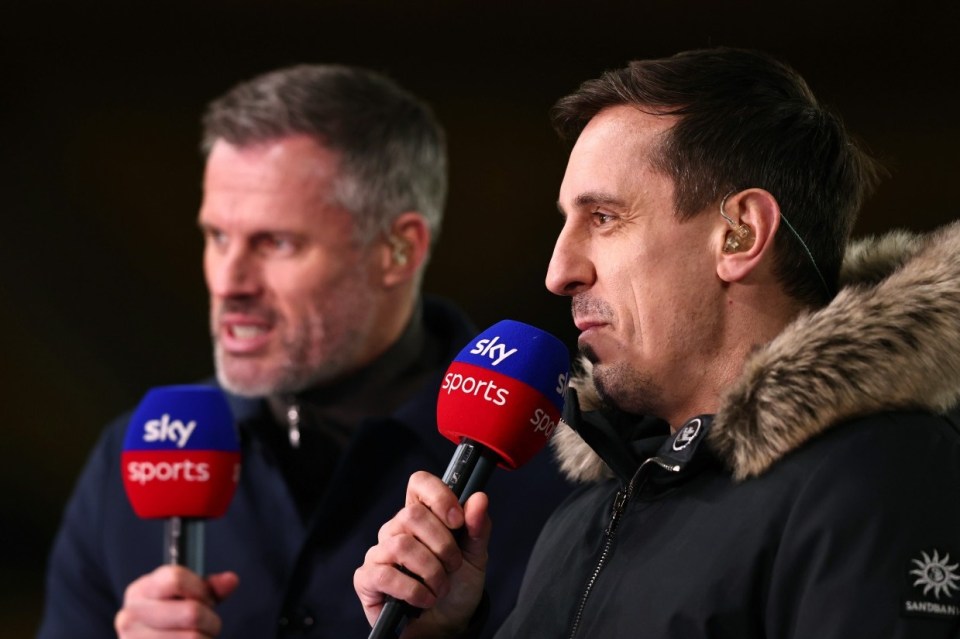 Gary Neville and Jamie Carragher showed off their singing ability at Molineux