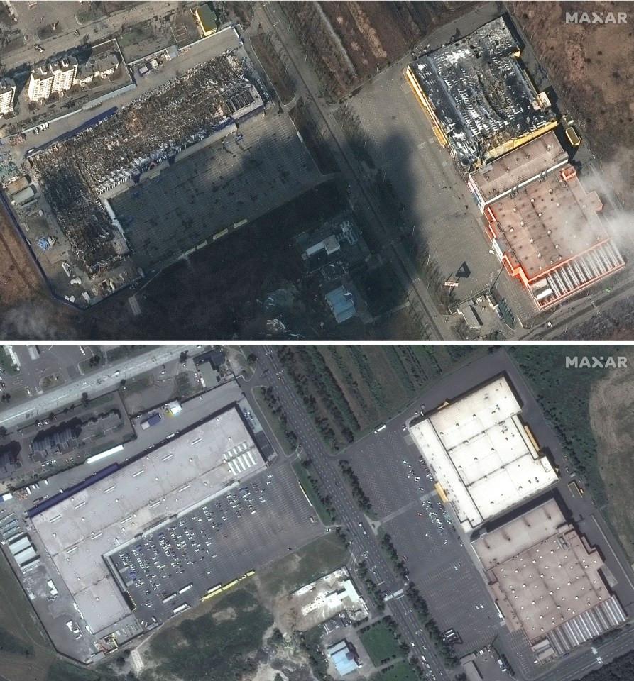 Before and after pictures show the extent of the damage to Mariupol