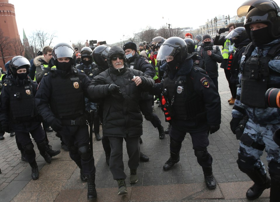 Protests also took place at Manezhnaya Square today