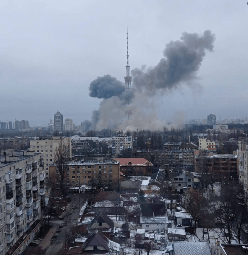 Russia knocked out Kyiv’s main TV tower in a strike