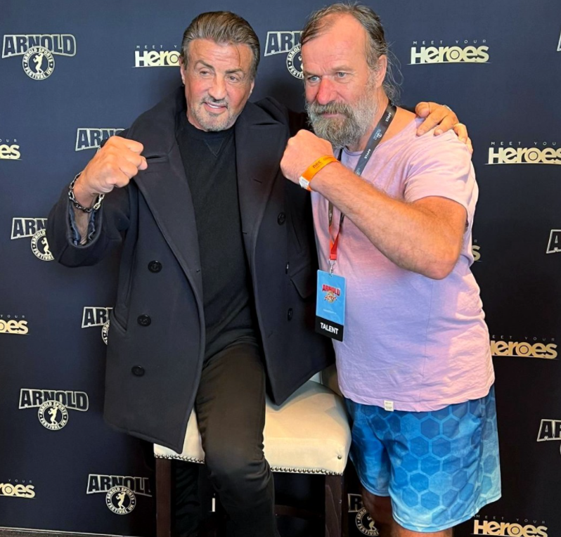 The Iceman seen here with Sly Stallone