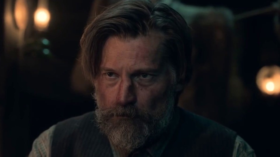 Nikolaj sports a big bushy beard and longer hair in his new film