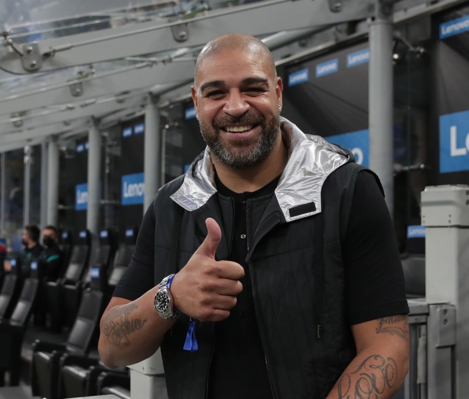 Adriano was all-smiles upon his return to Inter