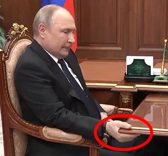 Putin’s health has been in the spotlight after the dictator was seen ‘in pain’ and gripping a table during a televised meeting