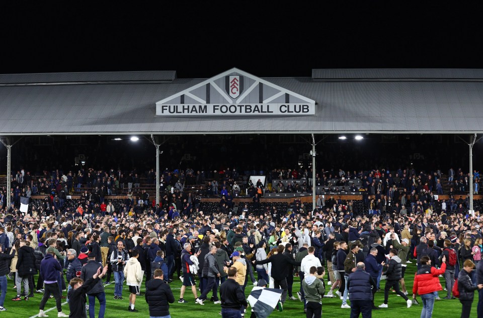 The full-time whistle at Craven Cottage sparked a mass pitch invasion