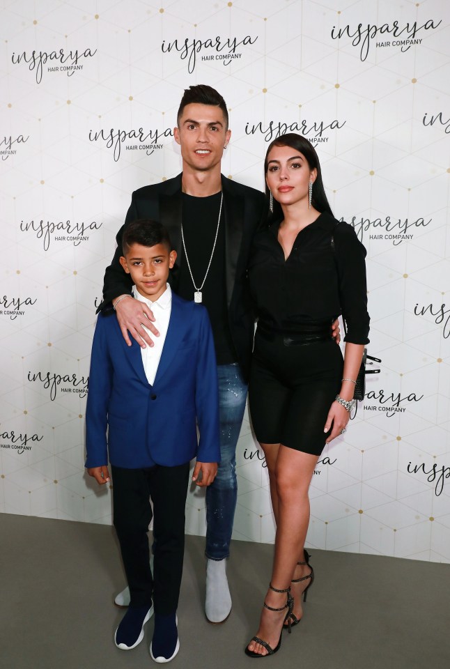 Cristiano Ronaldo and Cristiano Jr with Georgina Rodriguez, who Ronaldo started dating in 2016