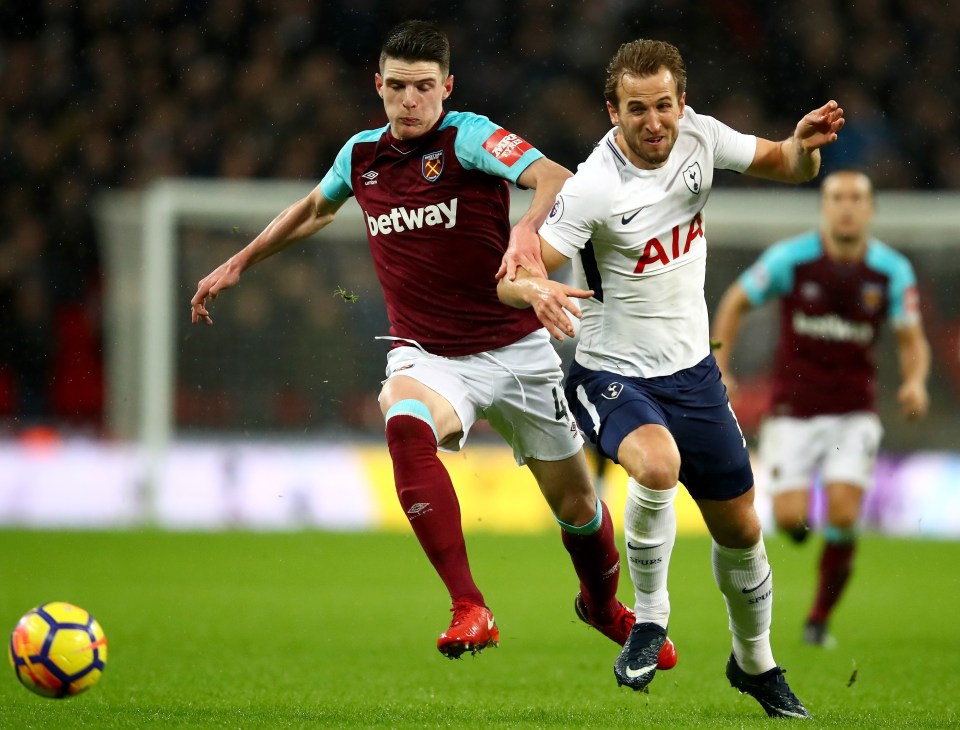 West Ham midfielder Declan Rice and Spurs striker Harry Kane could yet be team-mates for United as well as England next season