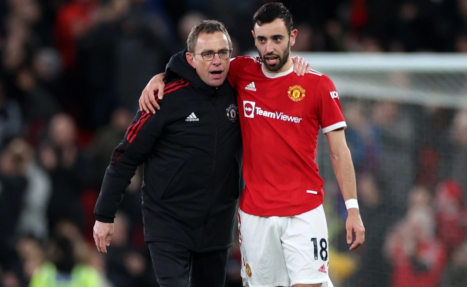 Ralf Rangnick is again relying on Bruno Fernandes as almost a striker