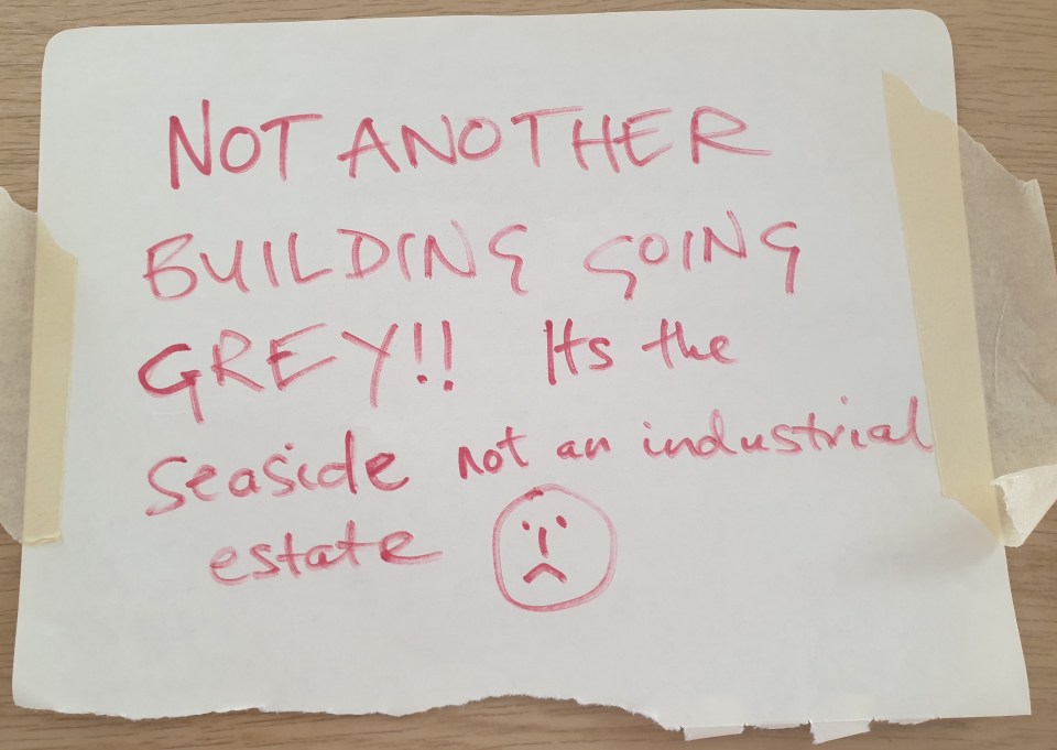 Locals fumed online and then this angry letter was taped to the building