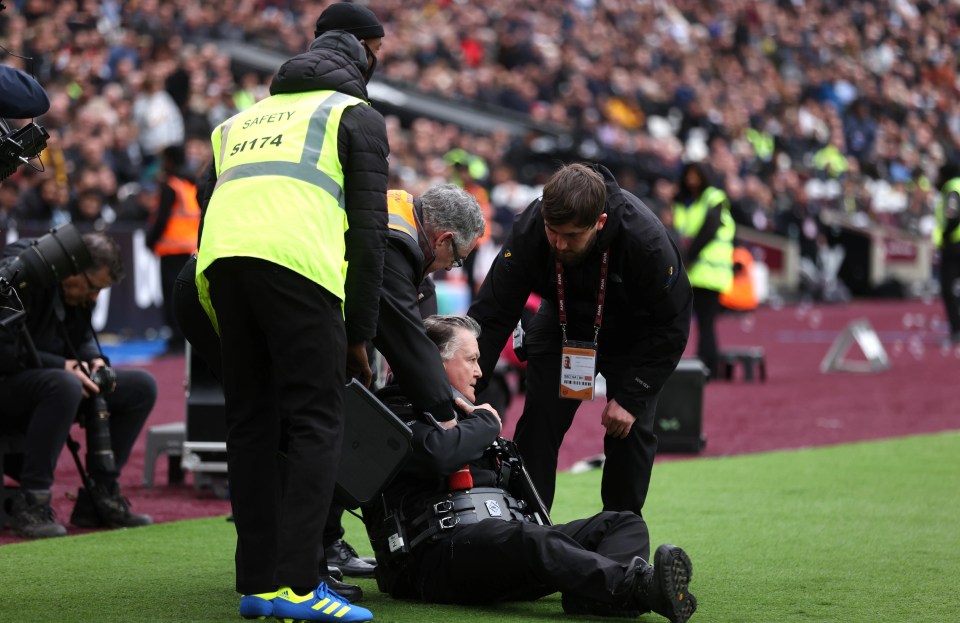 The cameraman was left on his backside at the London Stadium