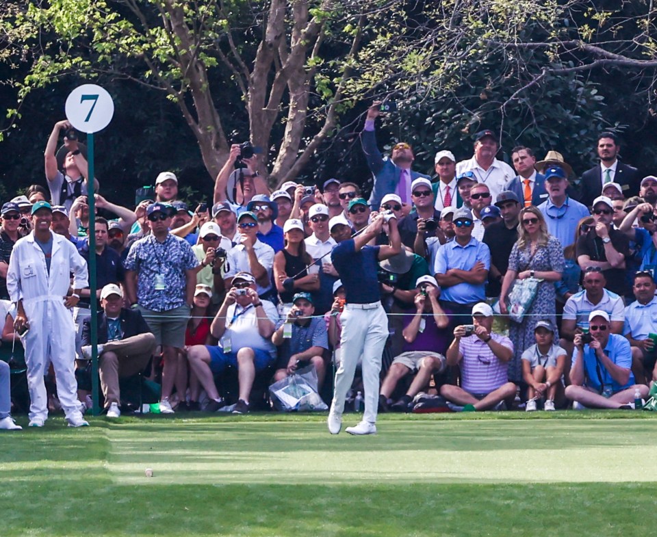 Hundreds gathered to watch the golf legend