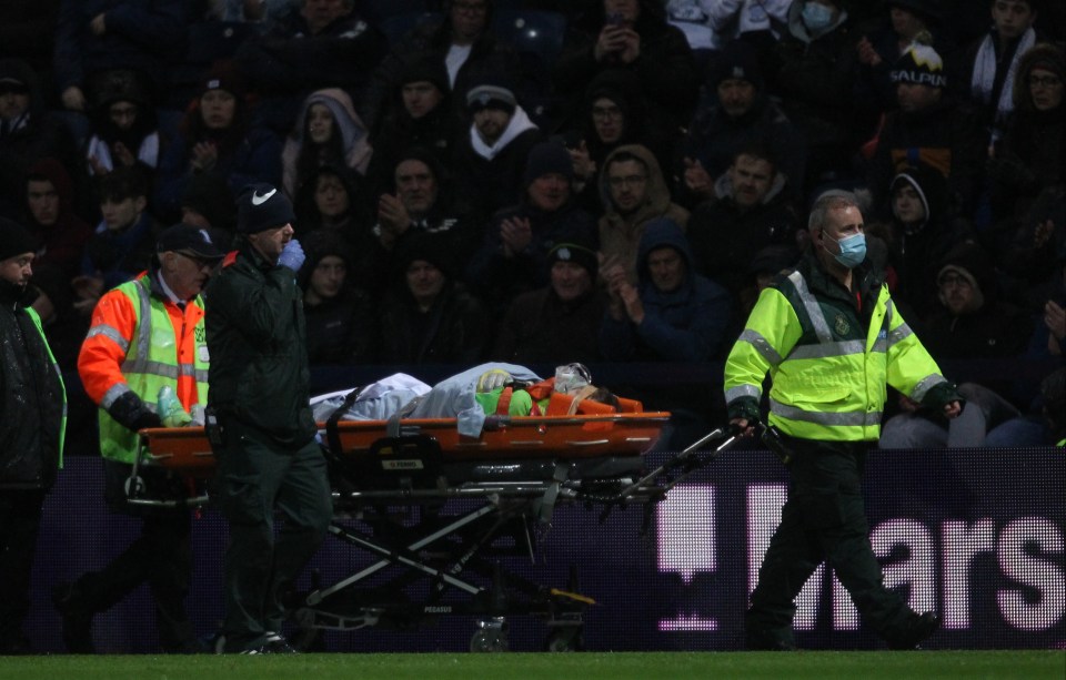 Grimshaw was taken off the Deepdale pitch on a stretcher