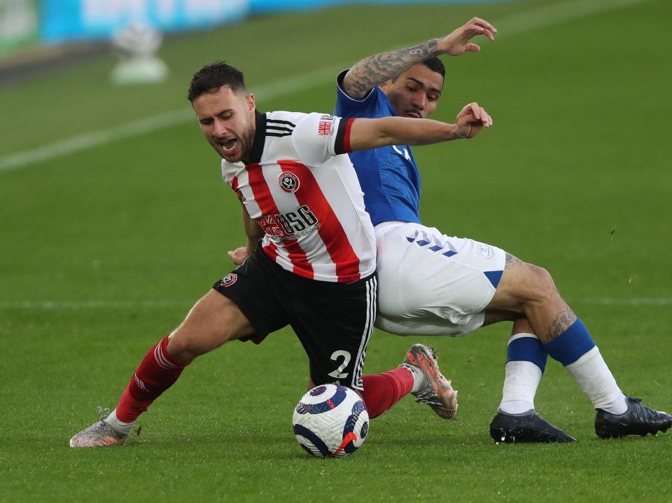 Baldock in action for Sheffield United