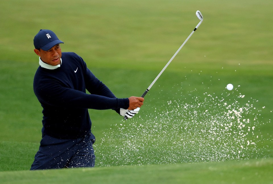 Tiger Woods hits the ball around Augusta National during a practice round