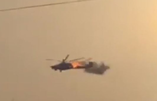 A Russian helicopter was blasted out of the by a British missile