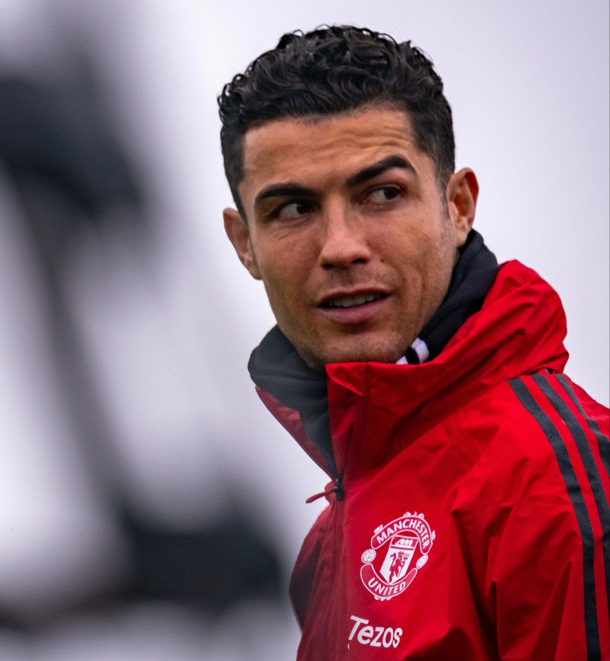 Christiano Ronaldo at a recent Manchester United training session, whose future is unclear at the club