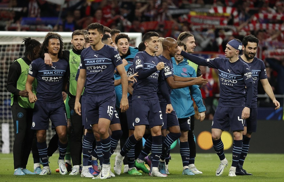 Manchester City players rightly celebrated at the full-time whistle