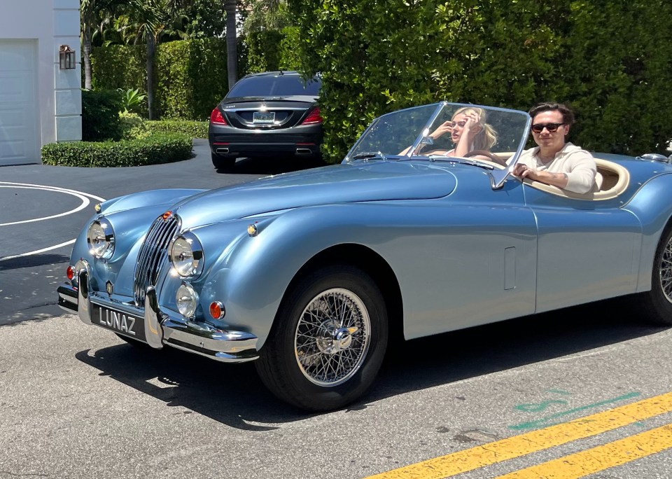 Brooklyn Beckham and Nicola Peltz drive their new electric vintage Jaguar