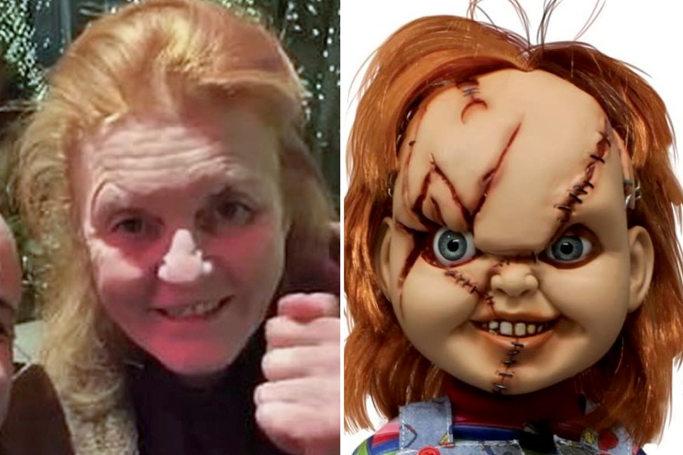 Sarah Ferguson and Chucky from Child’s Play