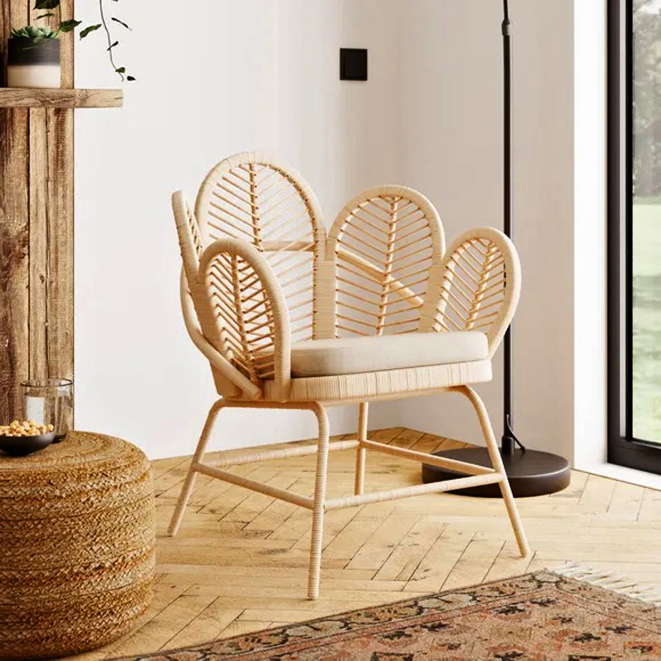 Why spend £329on Dunelm’s flower rattan chair...