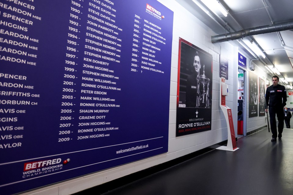 The wall of winners at The Crucible